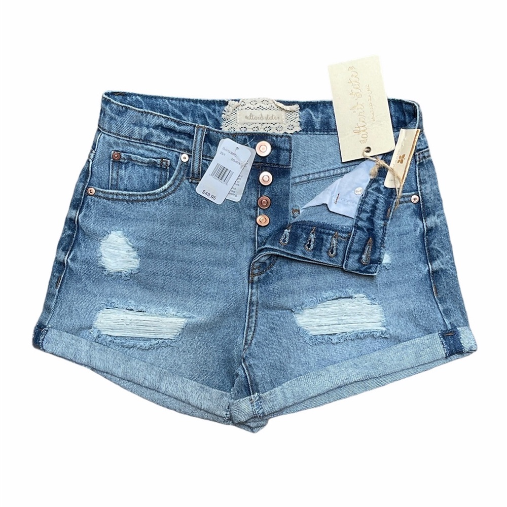 NWT Altar’d State Womens Jean Shorts High Rise Distressed size 25